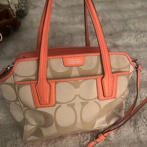 Coach Tan and Coral Women's Bag